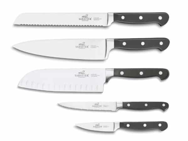 Pluton Knivset 5 delar Stål/Svart
