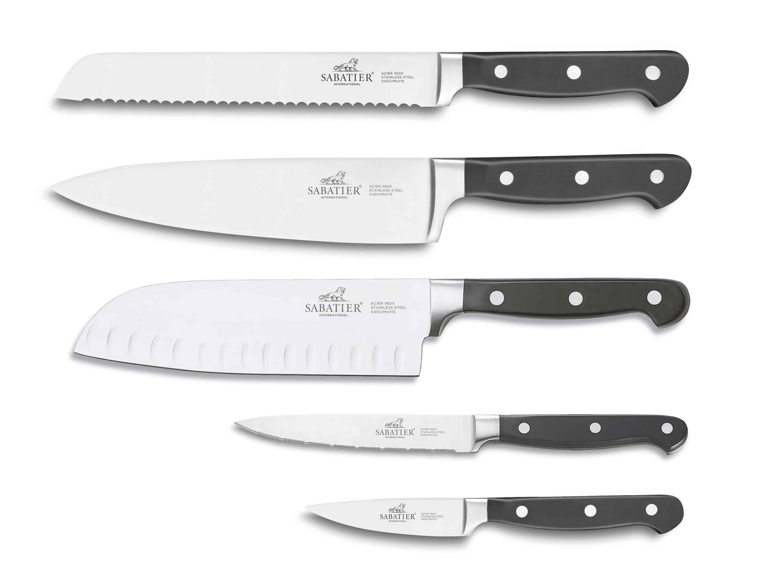 Pluton Knivset 5 delar Stål/Svart