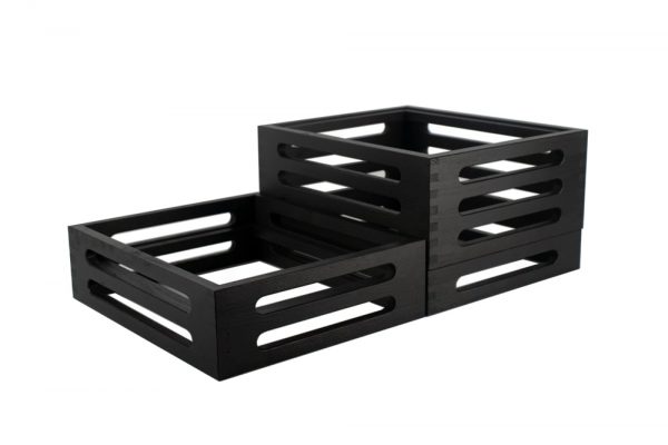 Displayset i tre delar, ek, svart