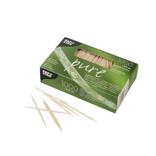 Tandpetare, trä "pure" rund 68 mm, 12000-pack