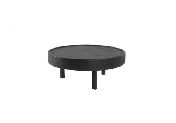 Buffédisplay lågt fat med tre ben, ek, Ø 320 mm, svart
