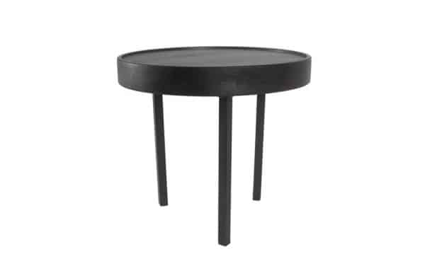 Buffédisplay högt fat med tre ben, ek, Ø 324 mm, svart
