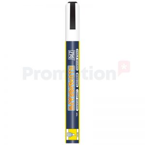 Vattenlöslig griffelpenna med kalligrafiskuren spets, vit, 6 mm, 12-pack