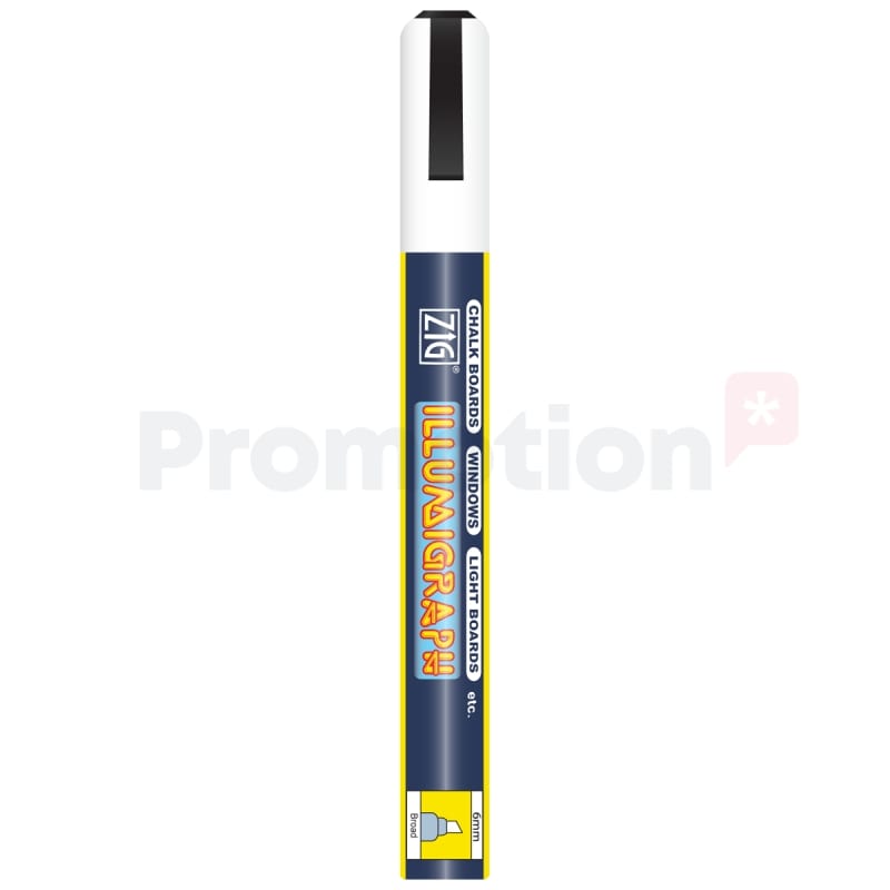 Vattenlöslig griffelpenna med kalligrafiskuren spets, vit, 6 mm, 12-pack