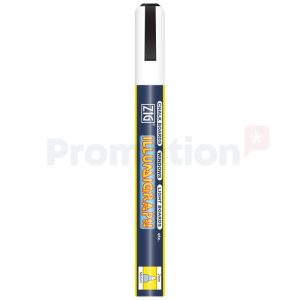 Vattenlöslig griffelpenna med rund spets, vit, 2 mm, 12-pack