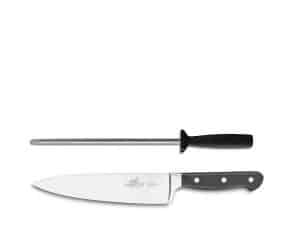 Kniv och brynstål 2 delar Stål/Svart