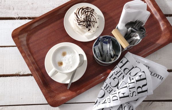 Rektangulär serveringsbricka, non-slip, laminerad mahogany - Bild 2