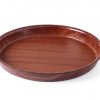 Rund serveringsbricka med hög kant, non-slip, laminerad mahogany, Ø320 x (h) 35mm.