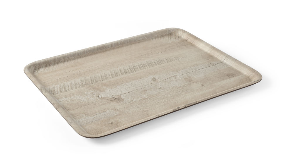 Serveringsbricka med melaminlaminerat ljust trä, non-slip - 240x350mm