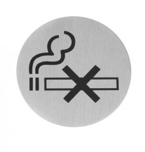 Informationsskylt "rökning förbjuden", Ø75mm.