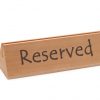 Reservationsskylt "reserved", trä, 152 x 44 x (h) 44mm.