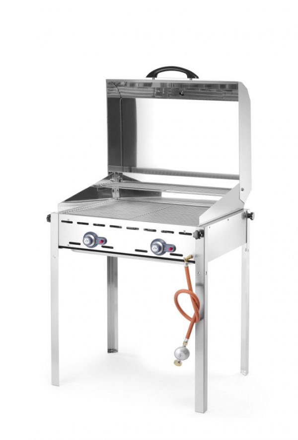 Gasgrill "Green Fire" i serien "Profi Line" med stekbord i emaljerat gjutjärn samt galler, 11.6 kW, 740 x 615 x (h) 825mm - Bild 3