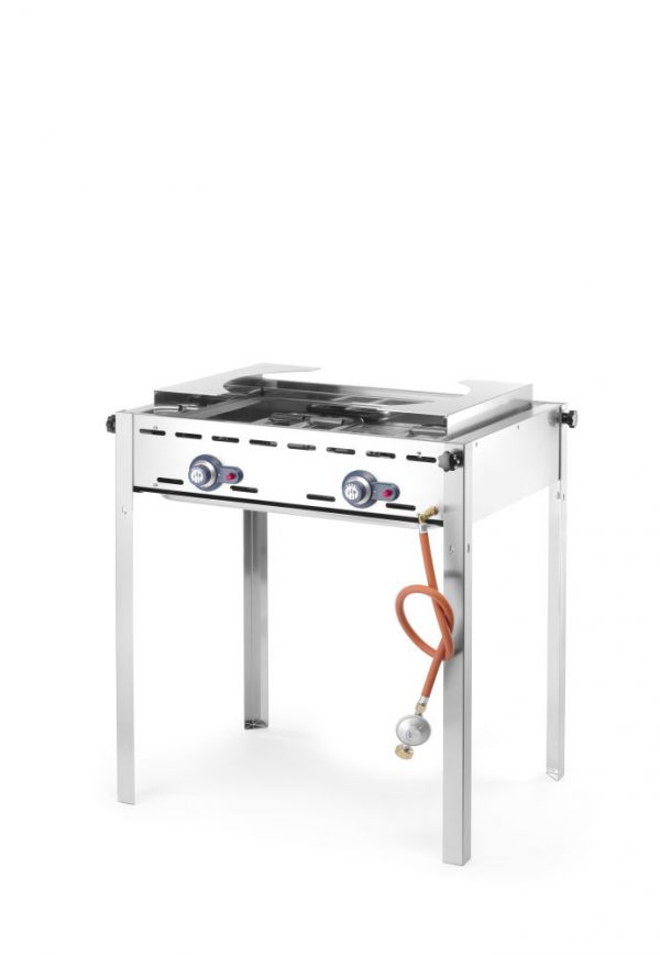 Gasgrill "Green Fire" i serien "Profi Line" med stekbord i emaljerat gjutjärn samt galler, 11.6 kW, 740 x 615 x (h) 825mm - Bild 4