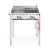 Gasgrill "Green Fire" i serien "Profi Line" med stekbord i emaljerat gjutjärn samt galler, 11.6 kW, 740 x 615 x (h) 825mm.