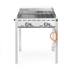 Gasgrill "Green Fire" i serien "Profi Line" med stekbord i emaljerat gjutjärn samt galler, 11.6 kW, 740 x 615 x (h) 825mm.