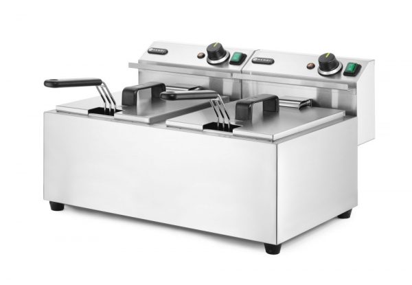 Fritös med tapp 2 x 8l ”Profi Line”, 230V / 7000W, 605 x 460 x (h) 350mm - Bild 3