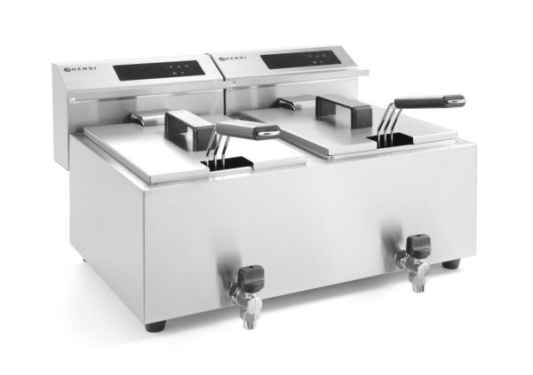 Fritös med digital display och tapp 2 x 8l ”Profi Line”, 230V / 7000W, 605 x 515 x (h) 345mm - Bild 2