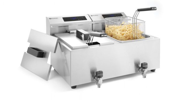 Fritös med digital display och tapp 2 x 8l ”Profi Line”, 230V / 7000W, 605 x 515 x (h) 345mm - Bild 3
