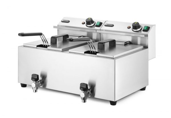 Fritös med tapp 2 x 8l "Profi Line", 230V / 3500W, 605 x 515 x (h) 350mm - Bild 3