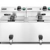 Fritös med tapp 2 x 8l "Profi Line", 230V / 3500W, 605 x 515 x (h) 350mm.