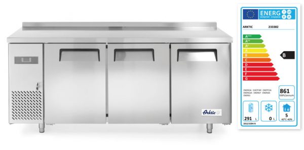 Arbetsbänk/kylbänk med tre dörrar "Kitchen Line", 390l, 230V / 270W, 1800 x 600 x (h) 850mm - Bild 3
