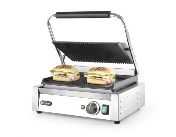 Klämgrill "Panini", räfflad topp och botten, 230V / 2200W, 430 x 370 x (h) 210mm - Bild 5