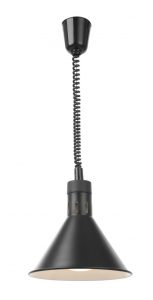 Konformad höj- & sänkbar värmelampa, svart, 230V / 250W, Ø275 x (h) 250mm.