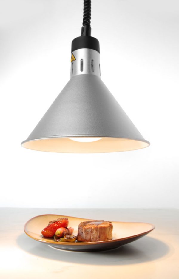Konformad höj- & sänkbar värmelampa, silver, 230V / 250W, Ø275 x (h) 250mm - Bild 2