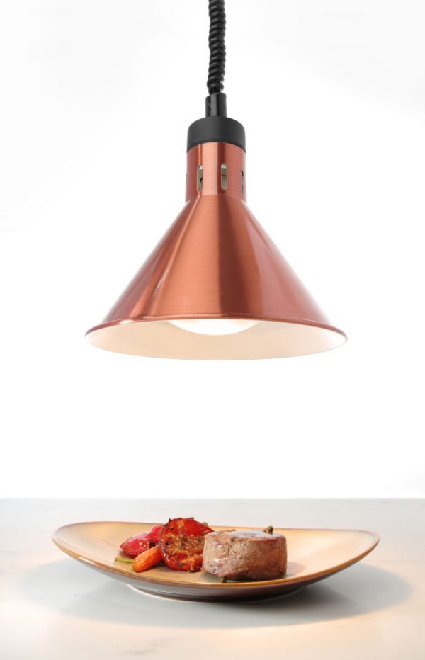 Konformad höj- & sänkbar värmelampa, koppar, 230V / 250W, Ø275 x (h) 250mm - Bild 2