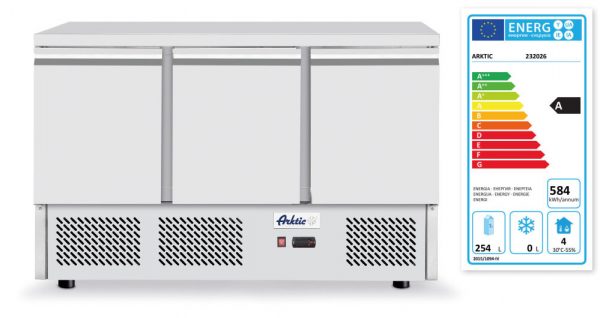 Kylbänk med tre dörrar och display, 380 + 40l, 254l, 230V / 400W, 1365 x 700 x (h) 1030mm - Bild 3