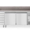 Arbetsbänk med två dörrar, kyl & frys samt 7 lådor, 250l, 230V / 250W, 2010 x 800 x (h) 1000mm.