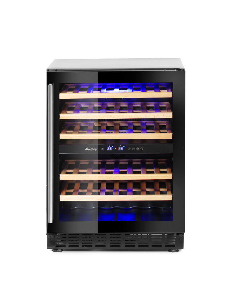 Vinkyl med 2-zoner, 46 flaskor, 133L, 220-240V/90W, 595 x 588 x (h) 820mm