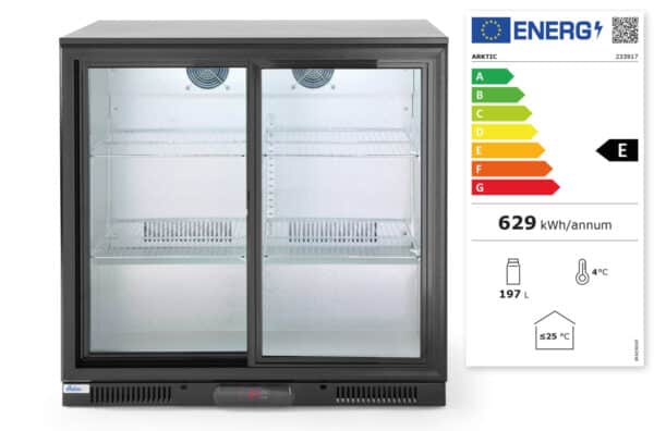 Dryckeskyl med dubbla skjutdörrar, 197 L, Arktic, 220V/160W, 900 x 500 x (h) 900mm - Bild 3