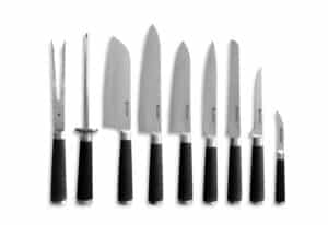 Knivset med väska, rostfritt stål, 9-delar, 445 x 260 x (h) 65 mm