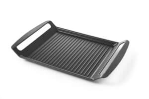 Räfflad grillpanna för induktionshällar, aluminium, 390 x 260 x (h) 35 mm
