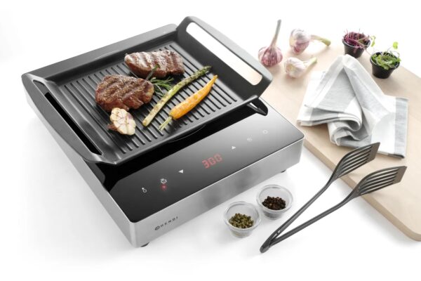 Räfflad grillpanna för induktionshällar, aluminium, 390 x 260 x (h) 35 mm - Bild 5