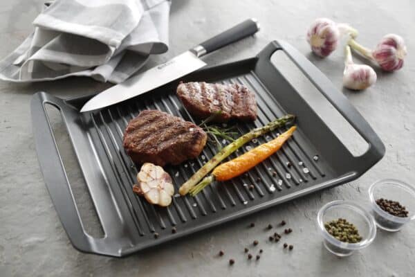 Räfflad grillpanna för induktionshällar, aluminium, 390 x 260 x (h) 35 mm - Bild 8