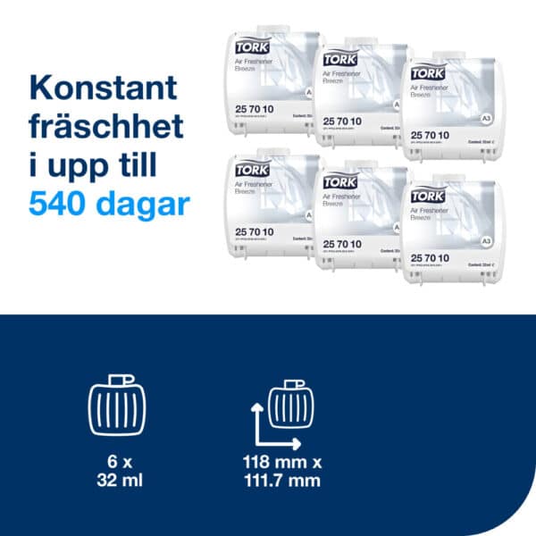 Tork A3 Air Freshener Konstant Luktförbättrare, 6-pack - Bild 3