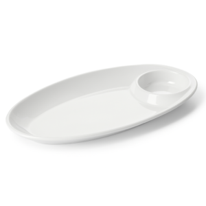 Sushitallrik i melamin, vit, 25 x 13.3 x 2.4 cm