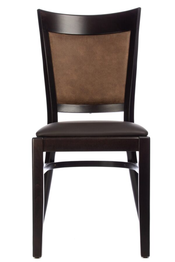 Stol Daniel - wenge, mörkbrunt konstläder i sits / mocca-imitation i rygg