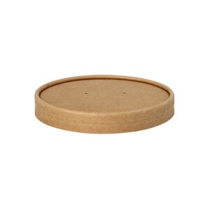 Lock för soppskål, papp rund Ø 11.5 cm, 1.6 cm brun, 500-pack