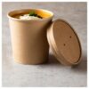Lock för soppskål, papp rund Ø 11.5 cm, 1.6 cm brun, 500-pack - Bild 2