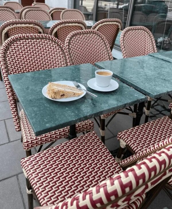 Stol Cannes creme vinröd - Bild 2