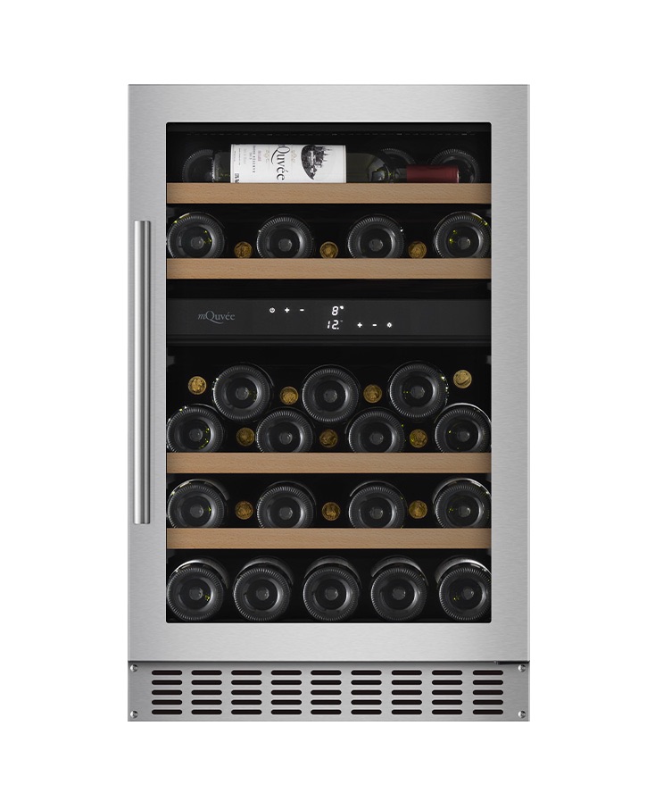 mQuvée Inbyggbar vinkyl - WineCave 700 50D Rostfritt stål - 39 flaskor