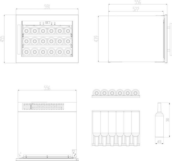 Cavin Integrerbar vinkyl - Scandinavian Collection 18 Svart - 18 flaskor - Bild 6