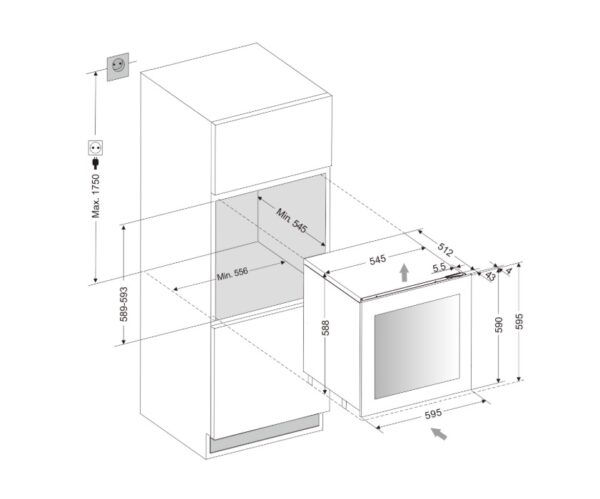 mQuvée Integrerbar vinkyl - WineKeeper 25D - Push-Pull Helglasad Svart - 26 flaskor - Bild 7