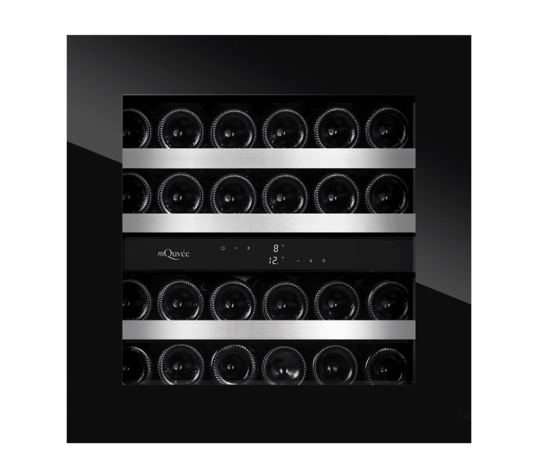 mQuvée Integrerbar vinkyl - WineKeeper 25D - Push-Pull Helglasad Svart - 26 flaskor