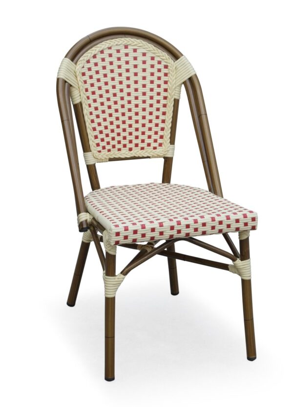 Stol Paris IV creme-vinröd
