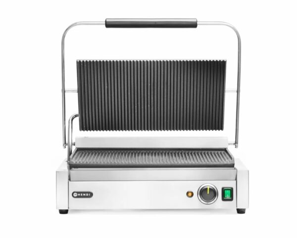 Klämgrill ”Panini XL”, räfflad topp och botten, 230V / 2700W, 548 x 464 x (h) 231mm