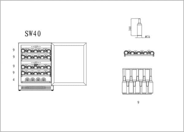 Inbyggbar vinkyl - Scandinavian Collection 40 Fullglass Black - Bild 5